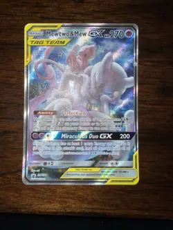 Mewtwo and Mew GX Tag Team Full Art Textured Promo Card SM191 - Image 1