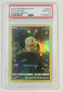 PSA 10 | Turtwig GG31/GG70 | 2023 Crown Zenith: Galarian Gallery | Pokemon Card - Image 1