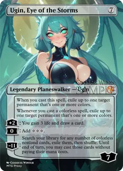 MTG - Ugin, Eye of the Storms - Fanart Borderless Style - EDH / Playtest - Image 1
