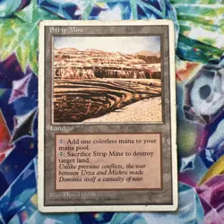 Magic The Gathering MTG STRIP MINE Fourth Edition HP Heavily Played - Image 1