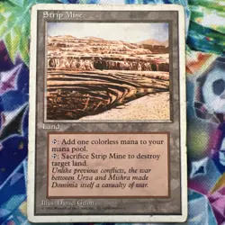 Magic The Gathering MTG STRIP MINE Fourth Edition HP Heavily Played - Image 2