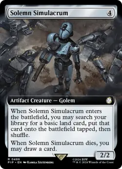 MTG Solemn Simulacrum (Extended Art) [Fallout] Near Mint Magic - Image 1
