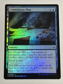 MTG War of the Spark Contentious Plan Foil 046/264 NM - Image 1