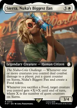 MTG Sierra, Nuka's Biggest Fan (Extended Art) [Fallout] Near Mint Magic - Image 1