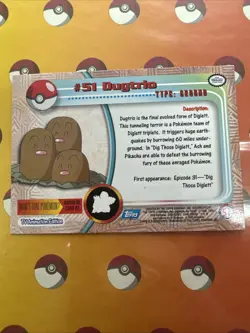 #51 Dugtrio Pokemon Topps Tv Animation Edition NM - Image 2