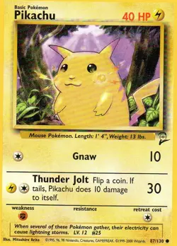 Pokemon Pikachu Card 87/130 Base Set - Image 1