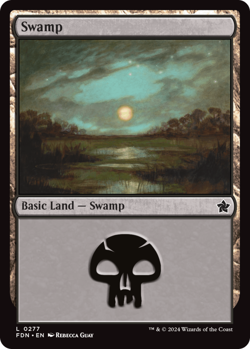 1x Swamp (0277) - Foil - Foundations - Near Mint, English - MTG! - Image 1