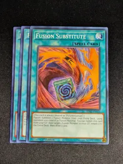 Yugioh - 3x Fusion Substitute SDAZ-EN026 1st Edition Common NM - Image 1