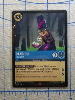 Dang Hu - Talon Chief 142/204 Rare Ursula's Return Disney Lorcana TCG Card - Image 1