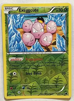 Pokemon 2013 Light Play Exeggcute 4/116 Plasma Freeze REVERSE Holo Card - Image 1