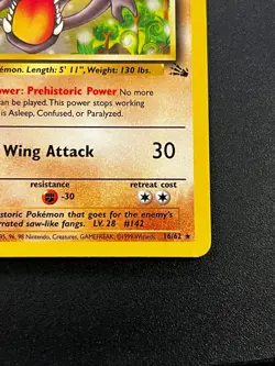 Aerodactyl 16/62 - Fossil Rare Vintage WOTC Pokemon TCG Card LP - Image 3
