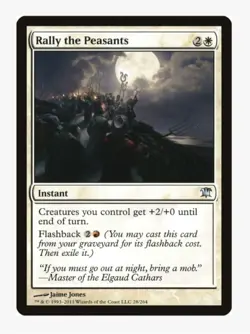 Rally the Peasants #28 Innistrad (ISD) Magic Card in Protective Sleeve - Image 1