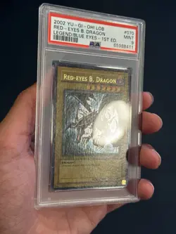 2002 LOB-070 Red Eyes B. Dragon Wavy 1st Edition Ultra Rare Yu-Gi-Oh! Card PSA 9 - Image 1