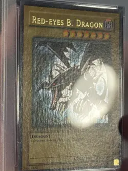 2002 LOB-070 Red Eyes B. Dragon Wavy 1st Edition Ultra Rare Yu-Gi-Oh! Card PSA 9 - Image 2