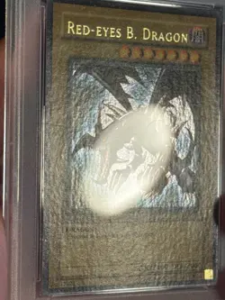 2002 LOB-070 Red Eyes B. Dragon Wavy 1st Edition Ultra Rare Yu-Gi-Oh! Card PSA 9 - Image 3