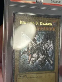2002 LOB-070 Red Eyes B. Dragon Wavy 1st Edition Ultra Rare Yu-Gi-Oh! Card PSA 9 - Image 4