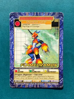 BO-122 Flamedramon Digimon Card Digi-Battle Series 3 2000 Bandai HP - Image 1