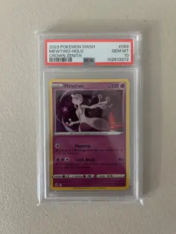 PSA 10 Mewtwo 059/159 Holo Crown Zenith Pokemon Card GEM MINT - Image 1