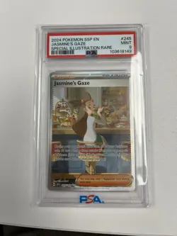 Pokemon TCG Jasmine's Gaze Surging Sparks Full Art Ultra Rare Card 233/191 PSA 9 - Image 1