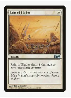 Rain of Blades #28 M13 Magic Card in Protective Sleeve - Image 1