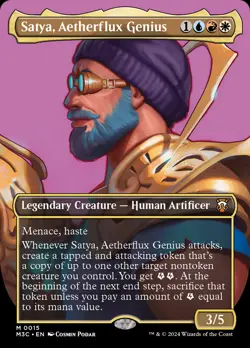MTG Satya, Aetherflux Genius (Borderless) [Modern Horizons 3 Commander] Near Mi - Image 1