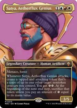 MTG Satya, Aetherflux Genius (Borderless) [Modern Horizons 3 Commander] Near Mi - Image 1