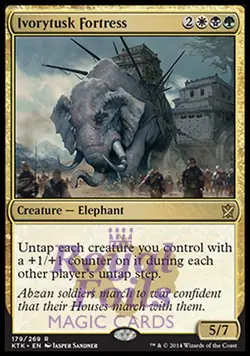 Ivorytusk Fortress 2x FOIL MTG KTK Khans of Tarkir Rare MINT white black green - Image 1