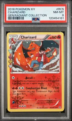 PSA 8 Charizard #RC5 2016 Pokemon Xy Generations Radiant Collection 120506964 - Image 1
