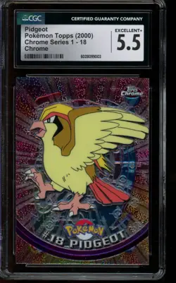 CGC 5.5 EXCELLENT+ Pokemon Pidgeot Topps Chrome Series 1 Chrome 18 - Image 1