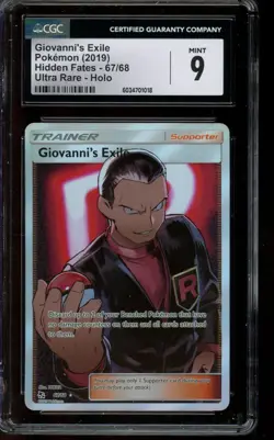 CGC 9 MINT Pokemon Giovanni’s Exile Hidden Fates Ultra Rare Holo 67/68 - Image 1