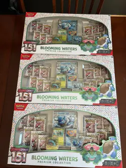 Pokemon 151 Blooming Waters Premium Collection Box Scarlet New Sealed Lot Of 3 - Image 1