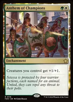 1x Anthem of Champions - Foundations - Near Mint, English - MTG! - Image 1