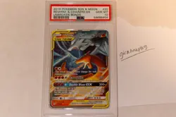 Pokemon SM Unbroken Bonds Reshiram & Charizard GX 20/214 Holo Card PSA 10 - Image 1