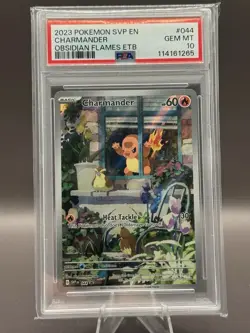 PSA 10 GEM MINT Charmander 044 Obsidian Flames ETB Promo Card - Image 1