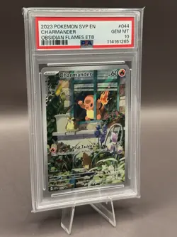 PSA 10 GEM MINT Charmander 044 Obsidian Flames ETB Promo Card - Image 2