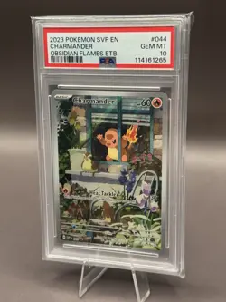 PSA 10 GEM MINT Charmander 044 Obsidian Flames ETB Promo Card - Image 3