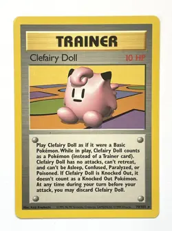 Clefairy Doll - 70/102 Rare Base Set Pokemon Card Unlimited LP Ink Dot Error - Image 1