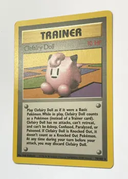 Clefairy Doll - 70/102 Rare Base Set Pokemon Card Unlimited LP Ink Dot Error - Image 2