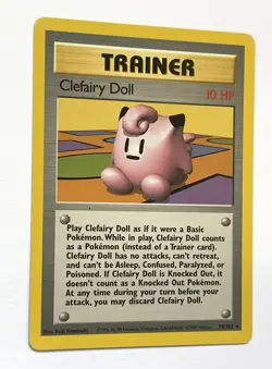 Clefairy Doll - 70/102 Rare Base Set Pokemon Card Unlimited LP Ink Dot Error - Image 3