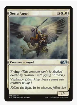 Serra Angel #273 M15 Magic Card In Protective Sleeve - Image 1