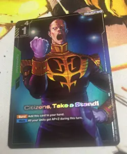 Bandai Gundam Card Game TCG - Citizens, Take A Stand GD01-105 Alt Art Foil - Image 1