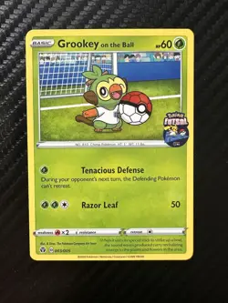 Pokemon Card Grookey On The Ball 003/005 Futsal Promo Non Holo Rare NM - Image 1