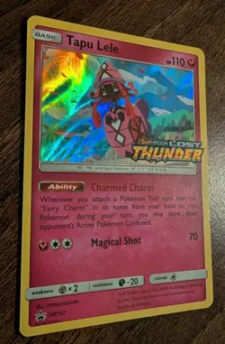 Tapu Lele SM152 Lost Thunder Holo Prerelease Black Star Promo Pokemon Card NM - Image 2