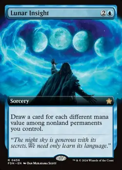 1x Lunar Insight - Extended Art - Foundations - Near Mint, English - MTG! - Image 1