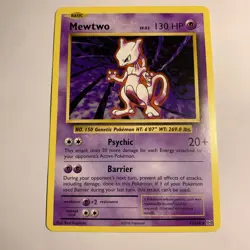 Mewtwo 51/108 HOLO RARE Red Holo Streak Misprint Base Set Pokemon Card 2016 - Image 2