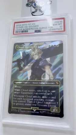 2025 MTG Cloud Ex-Soldier Borderless Surge Foil Gem MT 10 - Image 2