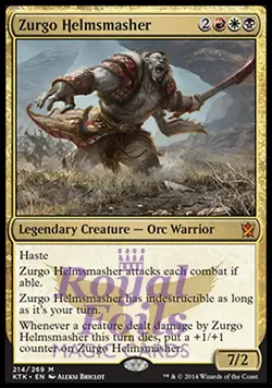Zurgo Helmsmasher 1x FOIL KTK MTG Khans of Tarkir Mythic MINT red white - Image 1