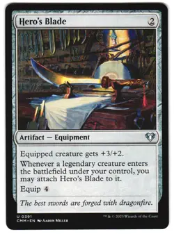 Hero's Blade 391 Commander Masters NM MTG - Image 1