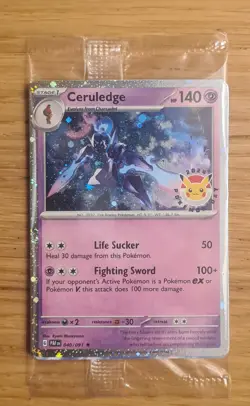 Sealed Exclusive Holo Promo Pokemon Card Ceruledge 040/091 POKEMON DAY 2024 - Image 1