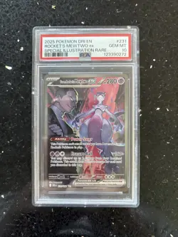 2025 Pokemon DRI EN Team Rocket’s Mewtwo EX Gem MT Special Illustration Rare 10 - Image 1
